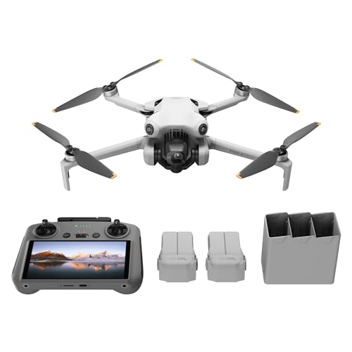 DJI Mini 4 Pro Fly More Combo mit DJI RC 2 Fernsteuerung (Bildschirmfernsteuerung), faltbare Mini-Drohne...