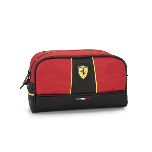 Ferrari - Reisetasche mit Reißverschluss, Kulturbeutel, ideal für Arbeit oder Freizeit, 23 x 13 x 10...