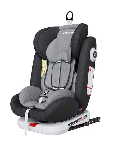 Fourward Baby Autositz 360° drehbar | ISOFIX | Ruheposition | Gruppe 0+1/2/3 | 9-36 kg | Kindersitz mit...
