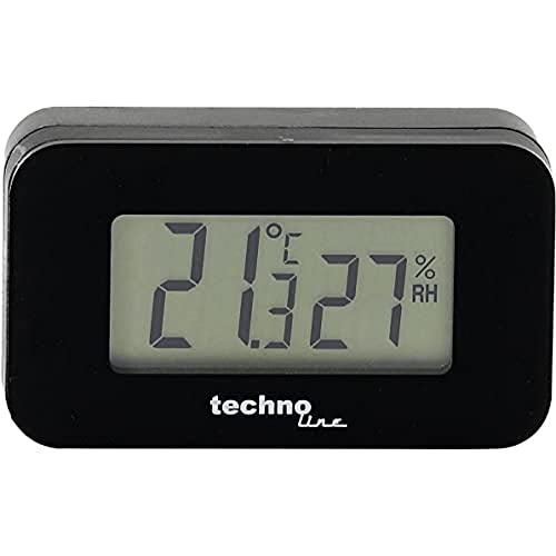 TECHNOLINE WS 7006 - mini Autothermometer zum Messen der Temperatur im Innenraum, schwarz, 4,0 x 1,2 x...