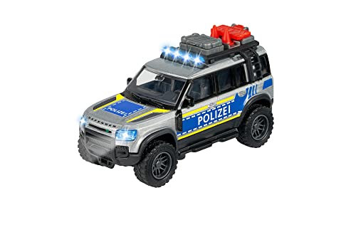 Majorette - Land Rover Defender Polizei-Auto Premium Modell, mit Dachträger, Licht & Sound,...