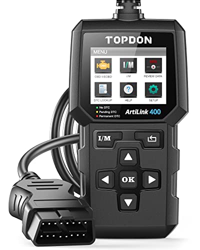 TOPDON AL400 OBD2 Diagnosegerät, 10 OBD2 Modi, One Touch I/M Bereitschaftstaste, lebenslange Updates,...