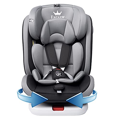 Farsaw Baby Autositz Kindersitz 360°drehbar mit ISOFIX und Ruheposition, Gruppe 0+1/2/3 (9-36 kg/0-12...