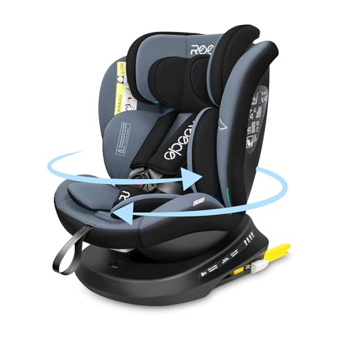 Reecle 360 Drehbar i-Size Kindersitz mit ISOFIX 40-150 cm (0-36 kg) Reboarder, ab Geburt -12 Jahre, ECE...