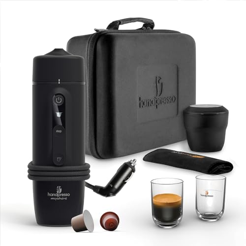 HANDPRESSO 12V Kaffeemaschine Handpresso Auto Set Caspule 21021 - Espresso-Kapselmaschine mit Tasse und...