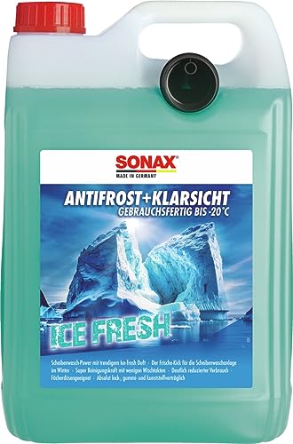 SONAX AntiFrost+KlarSicht IceFresh Gebrauchsfertig bis -20° C (5 Liter) schneller, schlierenfreier &...