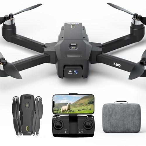 K600 Drohne mit 2 Kamera 1080P,90°Eléctrica Bürstenlosem Drone mit Höhenhaltung für Kinder,APP VR...