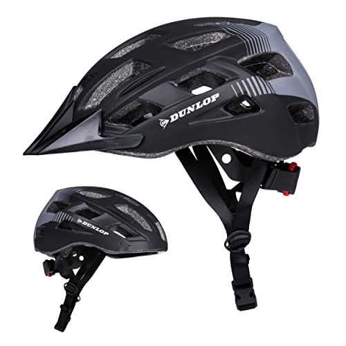 Dunlop Fahrradhelm mit Licht - Fahrradhelm Damen und Herren - Verstellbar von 55 bis 58 CM - Fahrrad Helm...