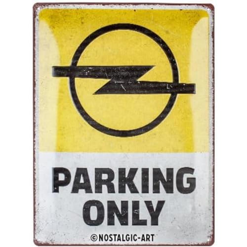 Nostalgic-Art Retro Blechschild, 30 x 40 cm, Opel – Parking Only – Geschenk-Idee für Opel-Zubehör...