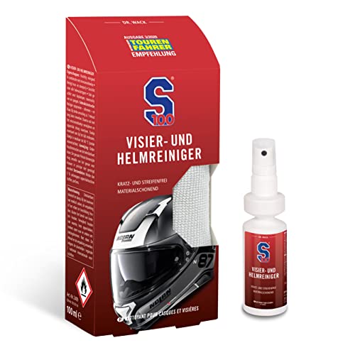 DR. WACK - S100 Visier- & Helmreiniger 100 ml inkl. Mikrofasertuch - Reiniger für Motorradhelm -...