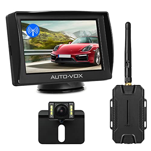 AUTO-VOX M1W Wireless Backup Kamera-Kit,Rückfahrkamera drahtlos, IP68 Wasserdicht LED Super...