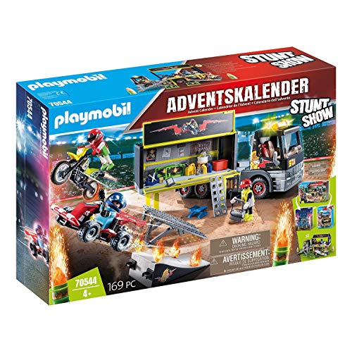 PLAYMOBIL XXL-Adventskalender 70544 Stuntshow, Inklusive LKW, Für Kinder ab 4 Jahren