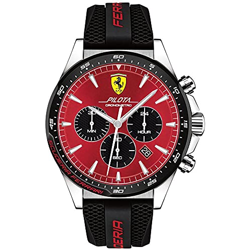 Ferrari Scuderia Ferrari Chronograph Quarz Uhr für Herren mit Schwarzes Silikonarmband - 0830595