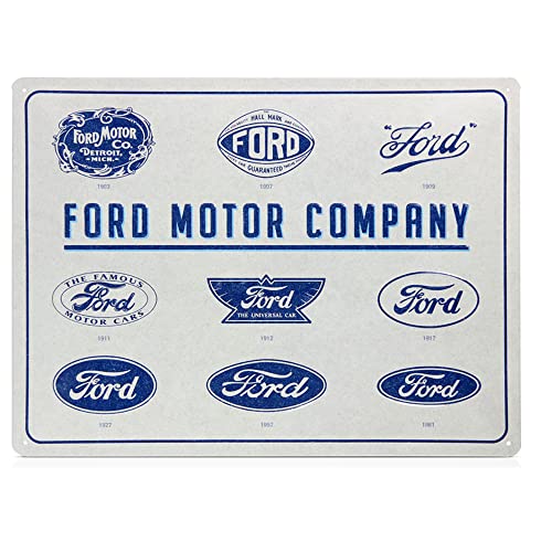 Nostalgic-Art Retro Blechschild, 30 x 40 cm, Ford – Logo Evolution – Geschenk-Idee für Ford-Zubehör...