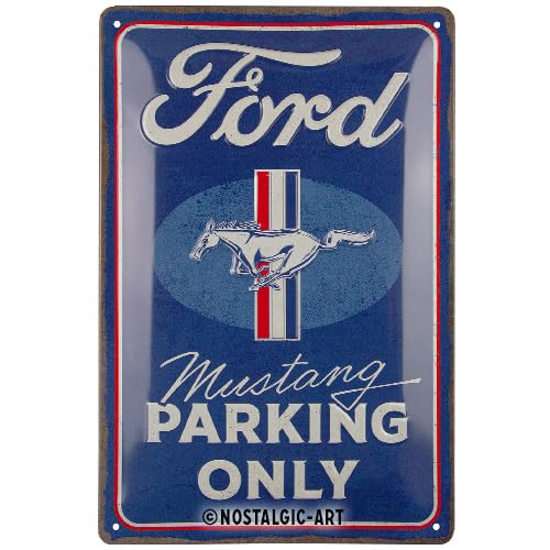 Nostalgic-Art Retro Blechschild, 20 x 30 cm, Ford Mustang – Parking Only – Geschenk-Idee für...