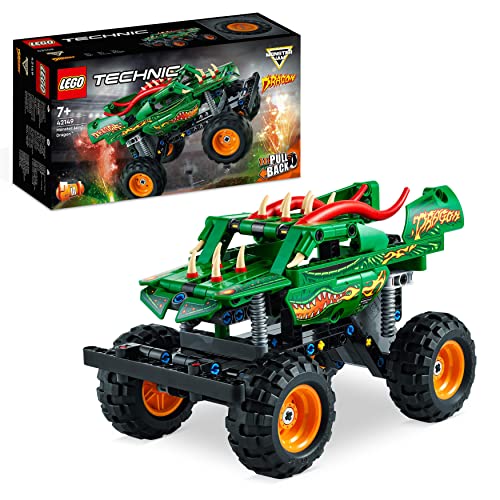 LEGO Technic Monster Jam Dragon, Monster Truck-Spielzeug für Jungen und Mädchen, 2in1-Rennwagen für...