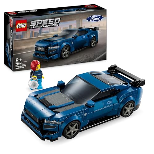 LEGO Speed Champions Ford Mustang Dark Horse Sportwagen, Auto-Spielzeug mit Minifigur zum Bauen, Spielen...