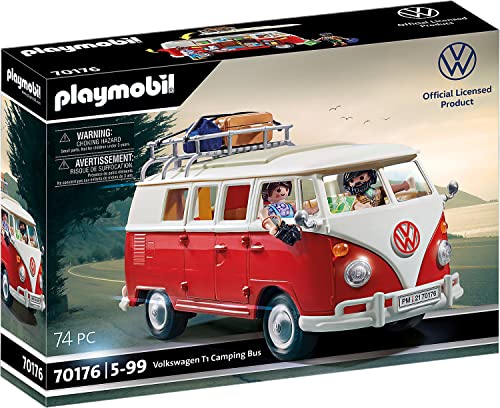 PLAYMOBIL Volkswagen 70176 T1 Camping Bus, Für Kinder ab 5 Jahren