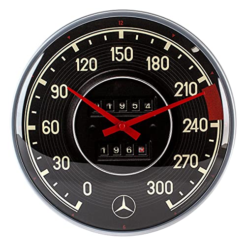 Nostalgic-Art Retro Wanduhr, Ø 31 cm, Mercedes-Benz – Tacho – Geschenk-Idee für Mercedes-Benz...