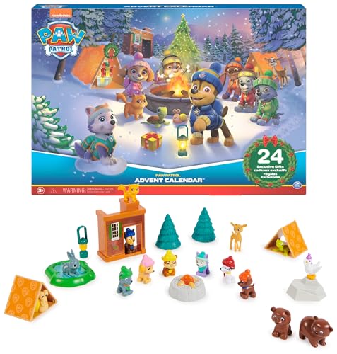 PAW Patrol Adventskalender 2023 - 24 Spielzeug-Überraschungen für eine fantasievolle Winterwelt, 7...