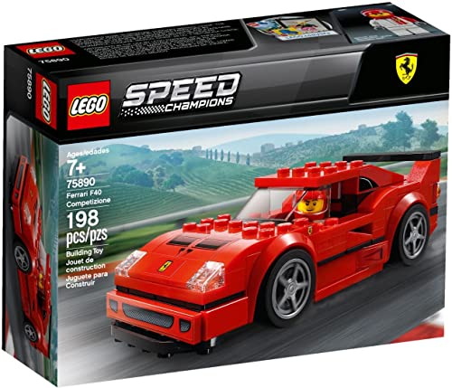 LEGO 75890 Speed Champions Ferrari F40 Competizione, Bauset mit Rennfahrer-Minifigur, Fahrzeugspielzeuge...
