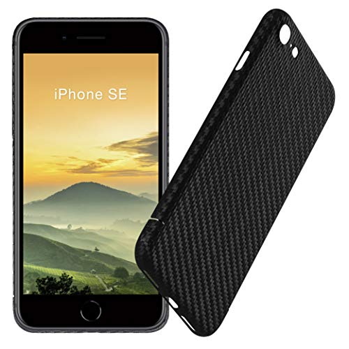 VIVERSIS echte Carbon Hülle für Apple iPhone SE 2020, matt schwarz, ultradünn, leicht, robust,...