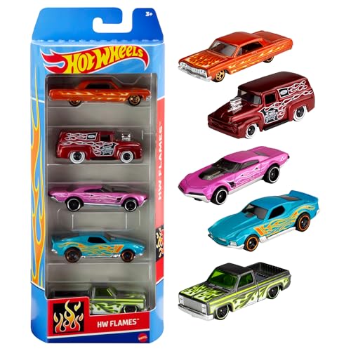 Hot Wheels Autos Set, 5er Pack, Verschiedene Modelle von Spielzeugautos, Maßstab 1:64, mit realistischen...
