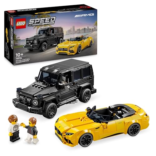 LEGO Speed Champions Mercedes-AMG G 63 & Mercedes-AMG SL 63, Bauset mit 2 Spielzeug-Autos und 2...