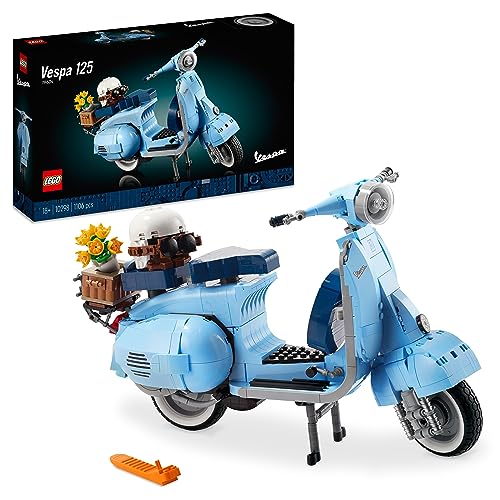 LEGO Icons Vespa 125, Motorrad-Modell zum Bauen, Vintage Roller aus Italien, Modellbausatz für...
