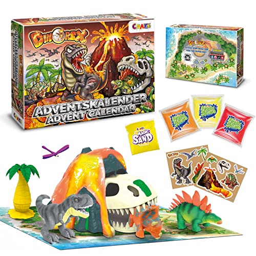 CRAZE DINOREX Adventskalender Kinder - Dino Spielzeug Adventskalender mit Dinosaurier Figuren, Playset...