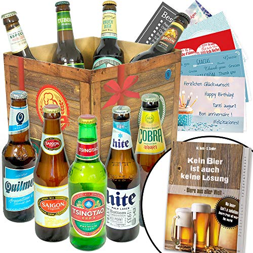 BIERE DER Welt Geschenk Box Männer + inkl Bierbuch + inkl Geschenkkarten + Bier Geschenke + Geburtstags...