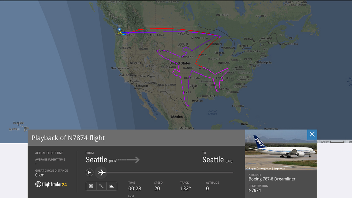 Flightradar Screenshot Dreamliner