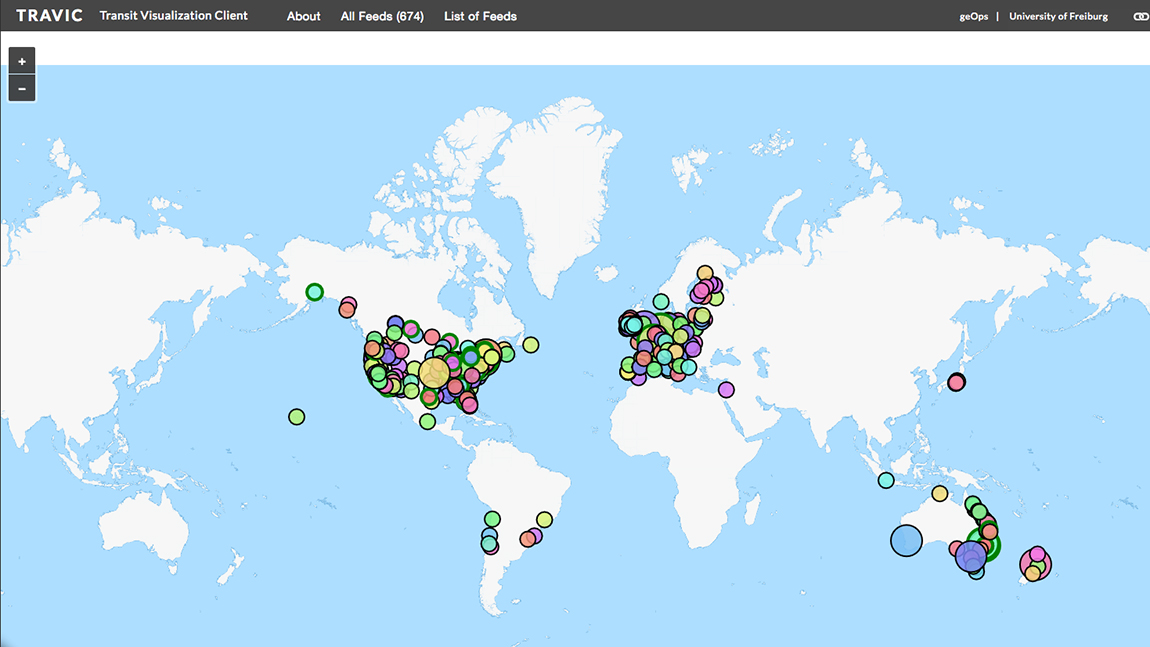 Travic Screenshot öffentlicher Personennahverkehr weltweit