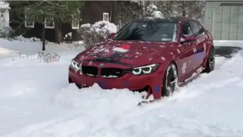 Dieser BMW M3 macht sich ziemlich gut als Schneepflug