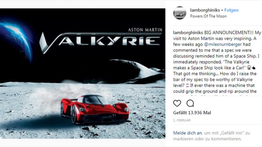 Ein Milliardär will seinen Aston Martin Valkyrie mit echtem "Mondstaub" lackieren