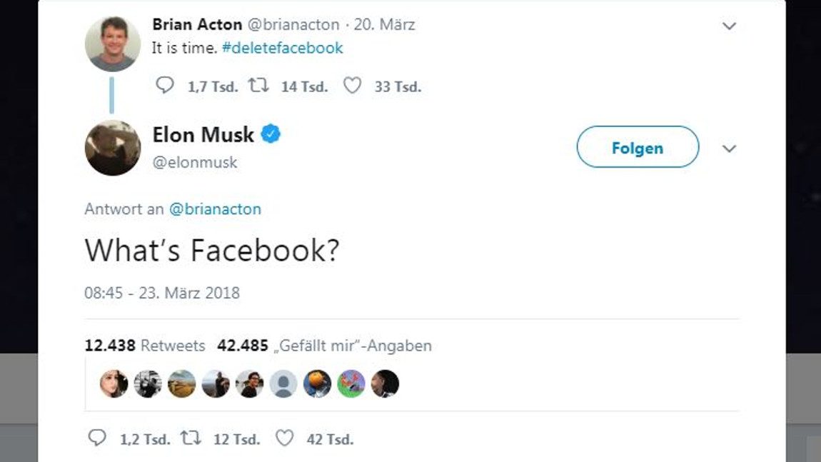 Elon Musk hat die Facebook-Seiten von Tesla und SpaceX gelöscht
