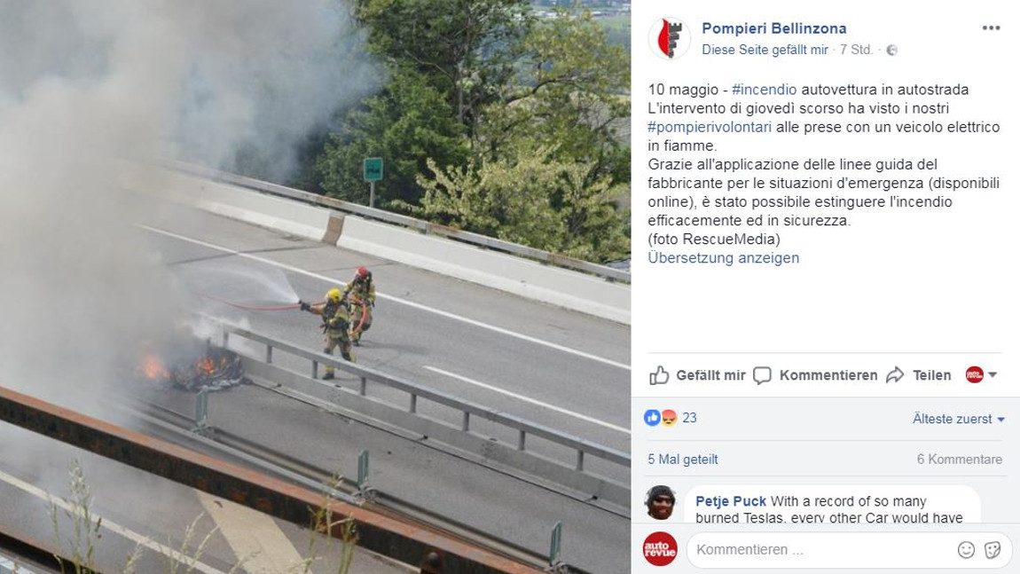 Tödlicher Tesla-Unfall in der Schweiz: Feuerwehr spekuliert über Akku-Brand