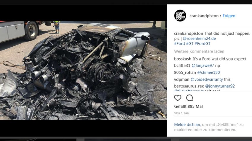 Ford GT in Bayern ausgebrannt