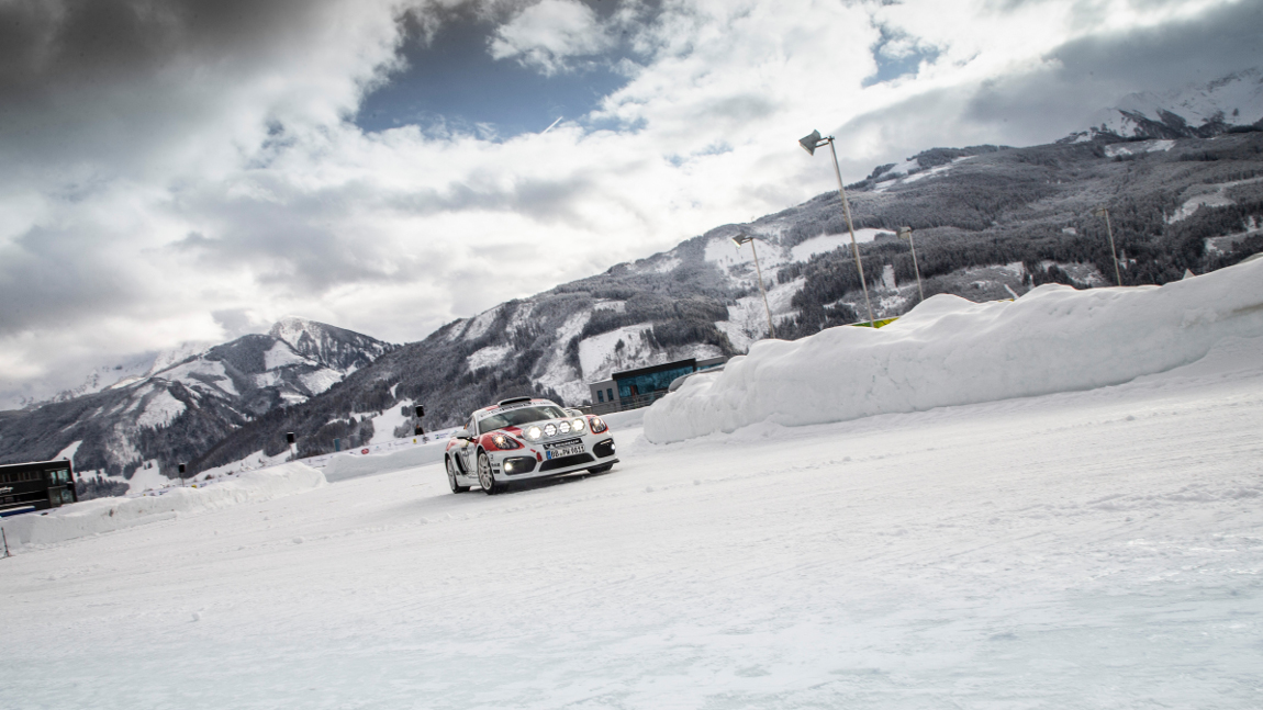 Porsche Cayman GT4 Rallye: Schee auf Schnee