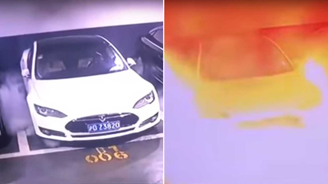 Virales Video: Tesla Model S geht in chinesischer Parkgarage in Flammen auf