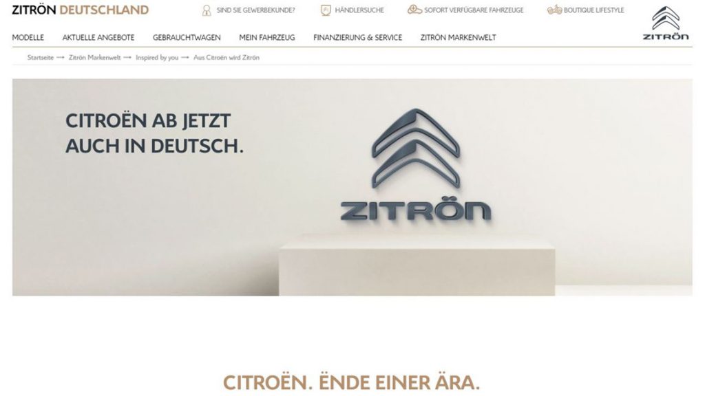 Umbenennung für den deutschen Markt: "Aus Citroën wird Zitrön"