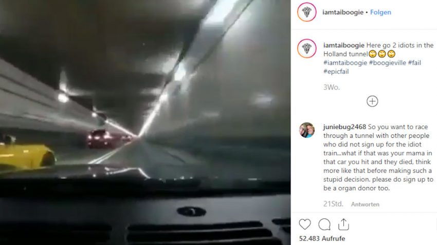 Corvette-Rennen im Tunnel: Vater und Sohn verhaftet