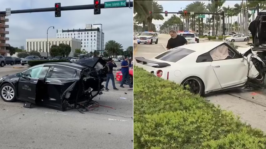 Tesla Model X bei Crash mit Nissan GT-R zweigeteilt