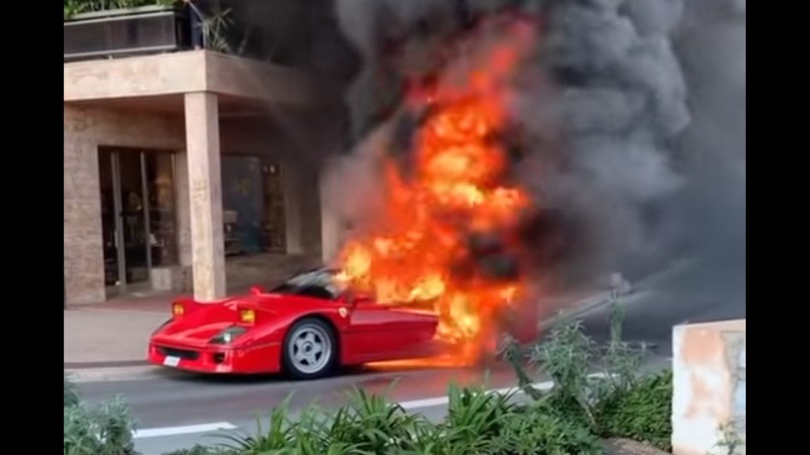 Ferrari F40 fing in Monaco Feuer [Update]